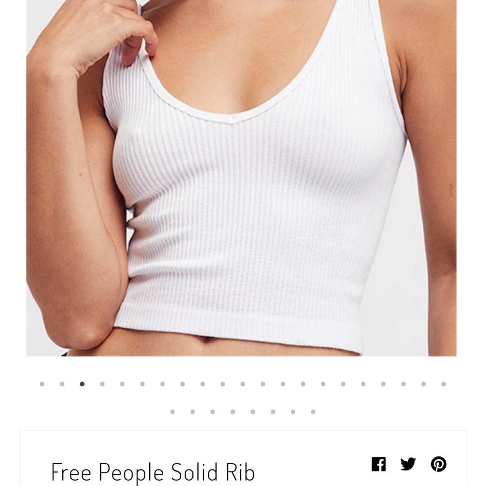 Free People Crop Solid Ribbed Workout Brami